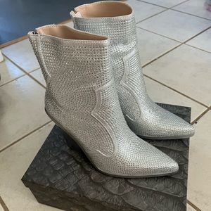 Rhinestone/Silver heeled boots